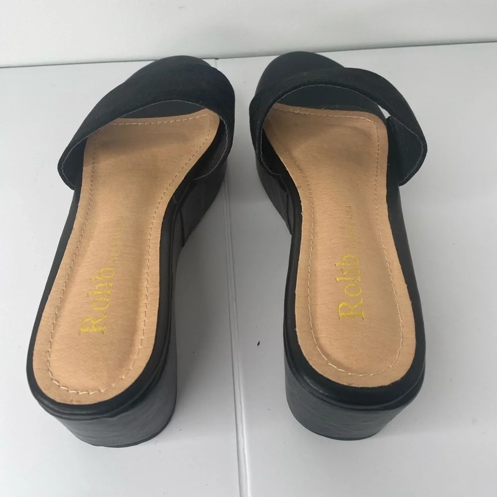 Nordstrom ROHB by Joyce Azria Black Women's Wedge Sandals Worn Once